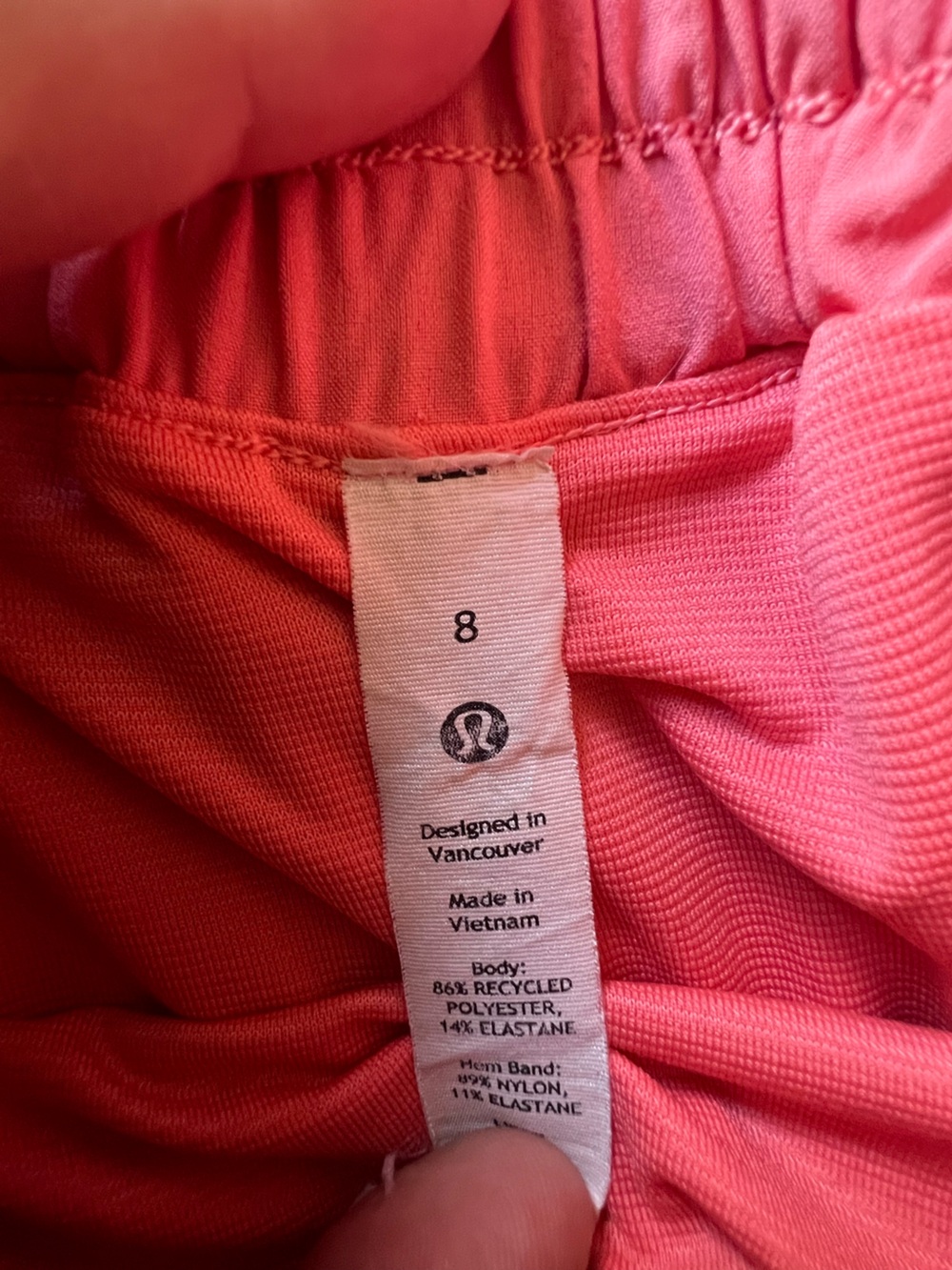 lululemon Hotty Hot Coral Pink Shorts - Picture 3 of 3